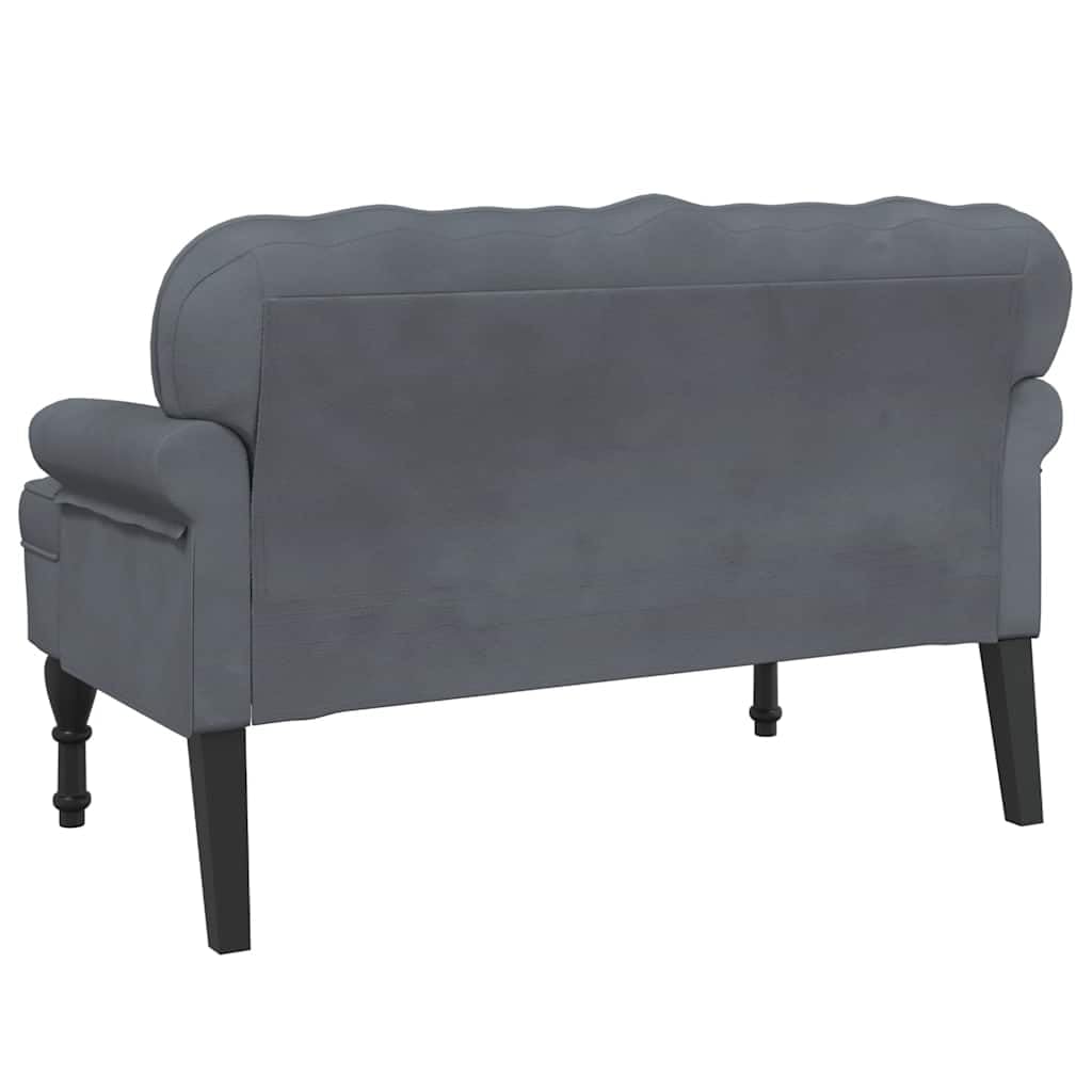 vidaXL Kleines Loveseat 120 cm – Chesterfield-Sofa aus Samt mit Knopfheftung und Rollarmen, 2-Sitzer, Dunkelgrau