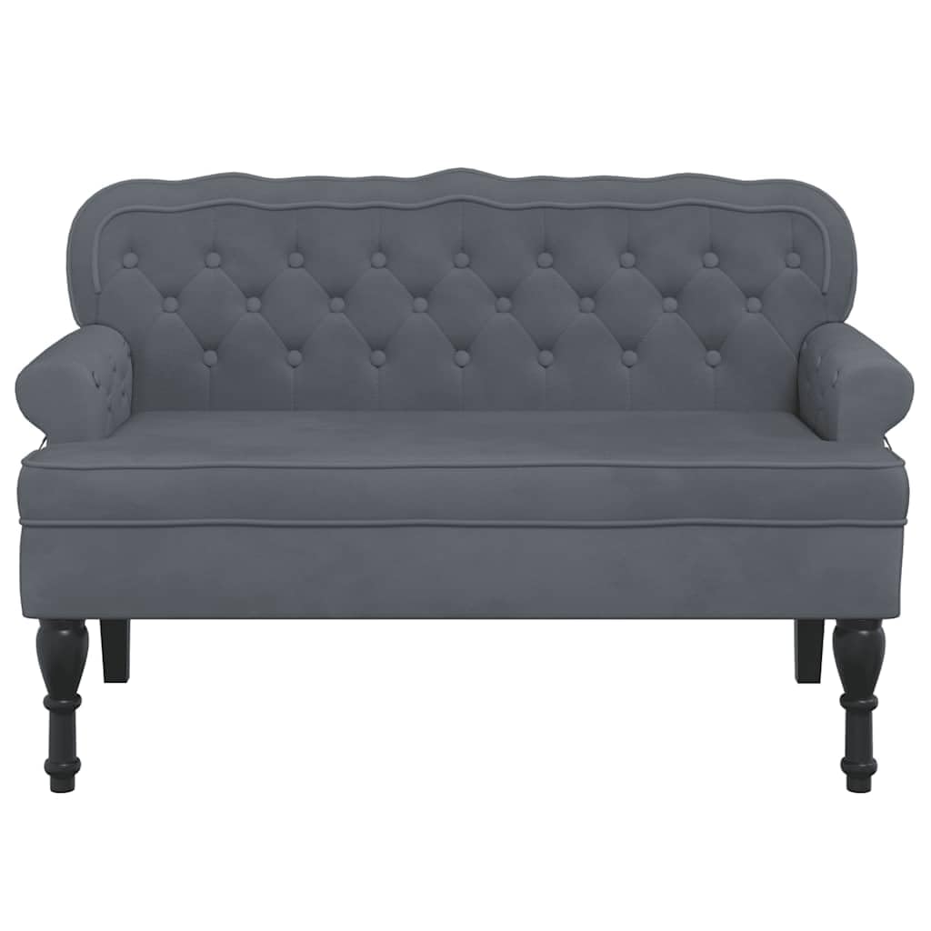 vidaXL Kleines Loveseat 120 cm – Chesterfield-Sofa aus Samt mit Knopfheftung und Rollarmen, 2-Sitzer, Dunkelgrau