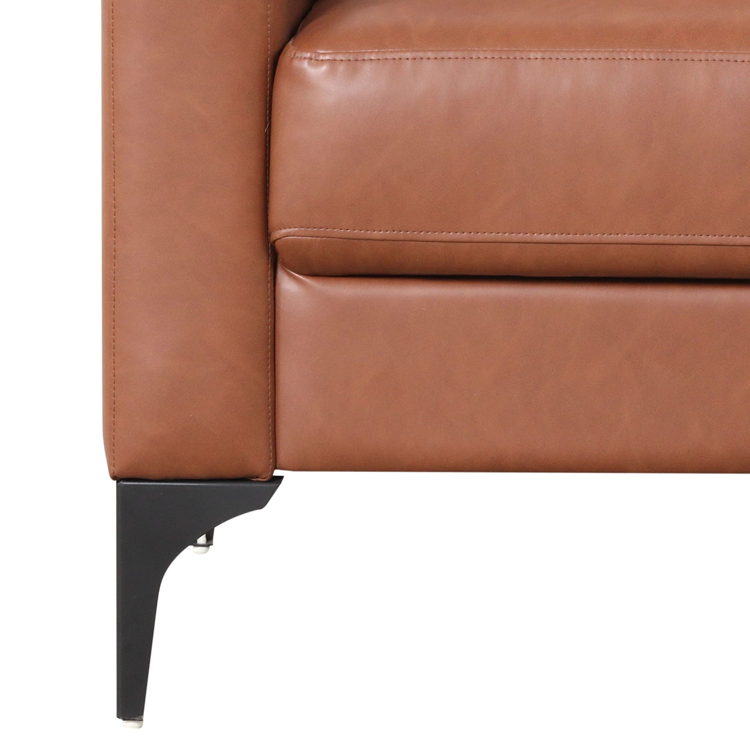 Serta Triton Loveseat 141 cm – Modernes Design, Veganleder, Metallbeine, Braun